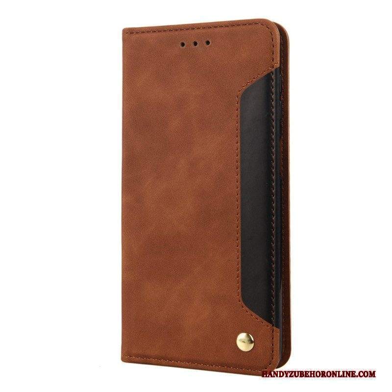 Folio Cover Sony Xperia 10 IV Custodia in pelle Due Toni