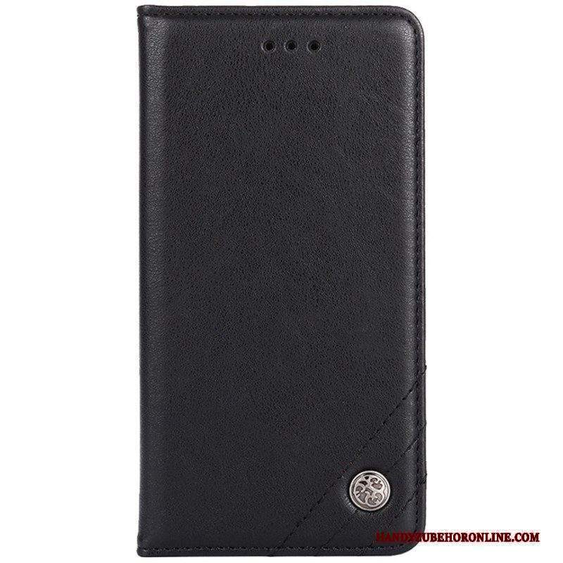 Folio Cover Sony Xperia 10 IV Custodia in pelle Rivetto Decorativo In Ecopelle