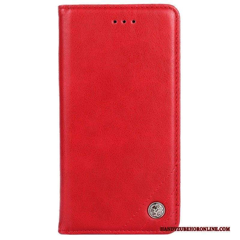 Folio Cover Sony Xperia 10 IV Custodia in pelle Rivetto Decorativo In Ecopelle