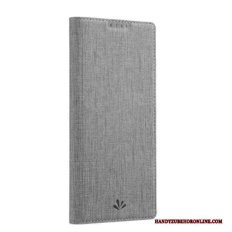 Folio Cover Sony Xperia 10 IV Custodia in pelle Struttura Del Tessuto Vili