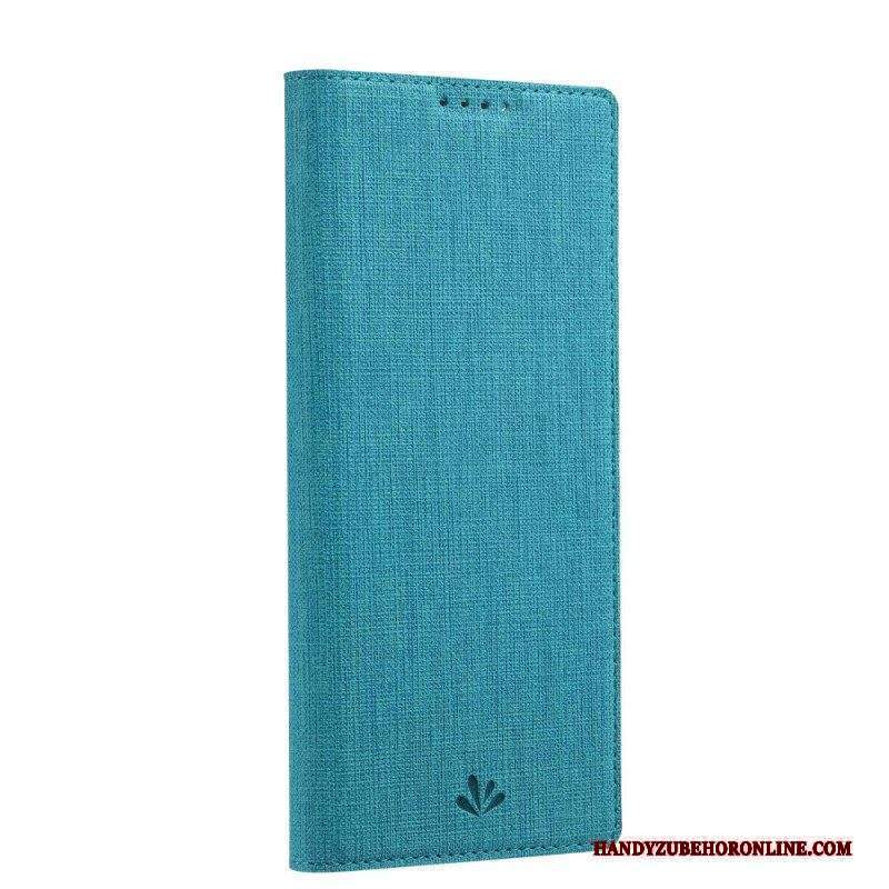 Folio Cover Sony Xperia 10 IV Custodia in pelle Struttura Del Tessuto Vili