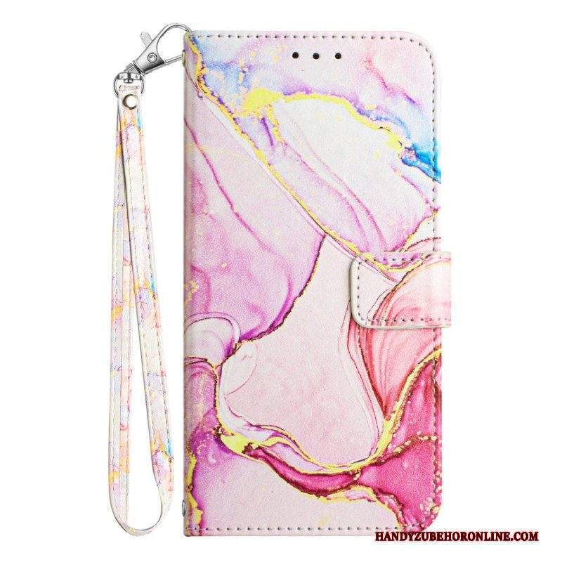 Folio Cover Sony Xperia 5 IV Marmo Con Cordino