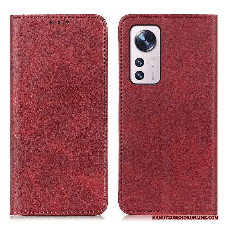 Folio Cover Xiaomi 12 / 12X Custodia in pelle Pelle Crosta Eleganza