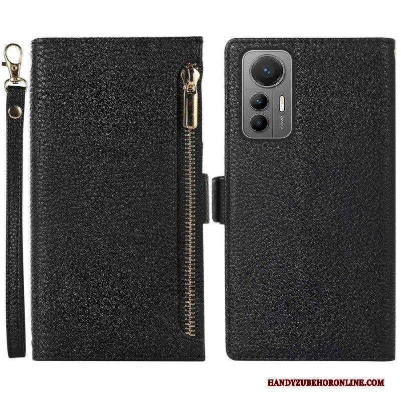 Folio Cover Xiaomi 12 Lite Custodia in pelle Tasca Frontale E Cordino