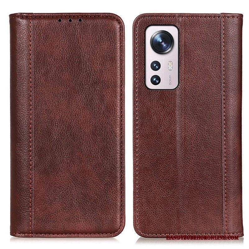 Folio Cover Xiaomi 12 Pro Custodia in pelle Pelle Crosta Versione Colorata