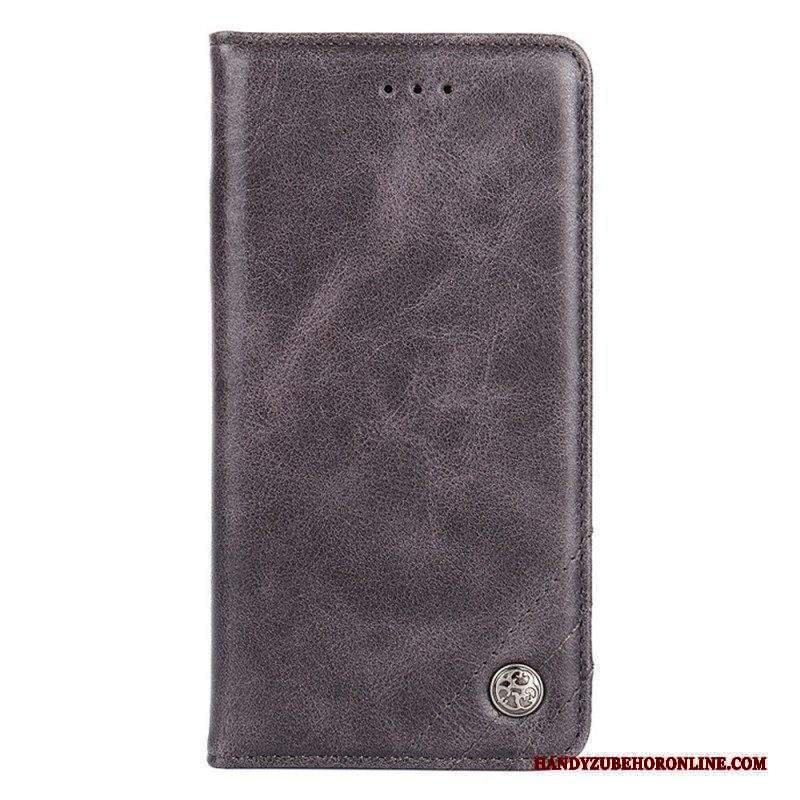 Folio Cover Xiaomi 12 Pro Custodia in pelle Rivetto In Pelle Stile