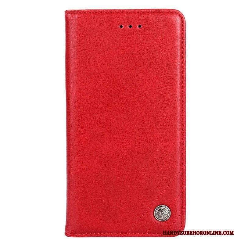 Folio Cover Xiaomi 12 Pro Custodia in pelle Rivetto In Pelle Stile