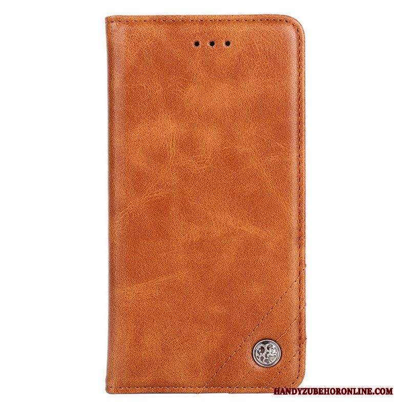 Folio Cover Xiaomi 12 Pro Custodia in pelle Rivetto In Pelle Stile