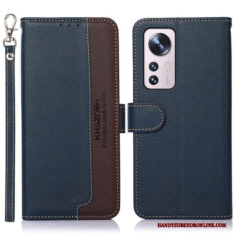 Folio Cover Xiaomi 12 Pro Lychee Style Rfid Khazneh