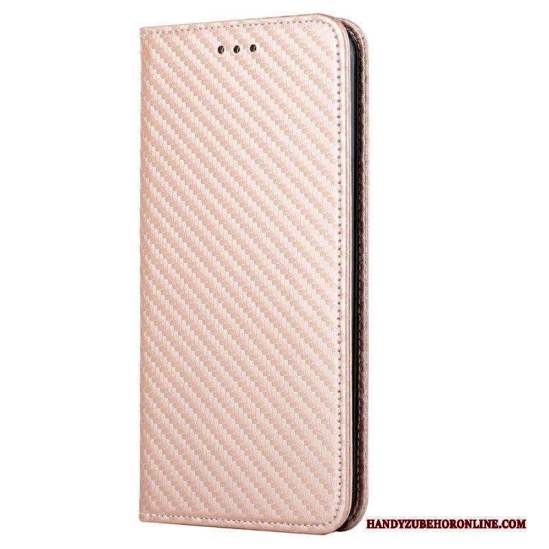 Folio Cover Xiaomi 12T / 12T Pro Custodia in pelle Fibra Di Carbonio Con Cordino