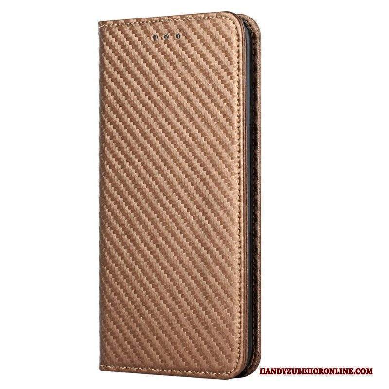 Folio Cover Xiaomi 12T / 12T Pro Custodia in pelle Fibra Di Carbonio Con Cordino