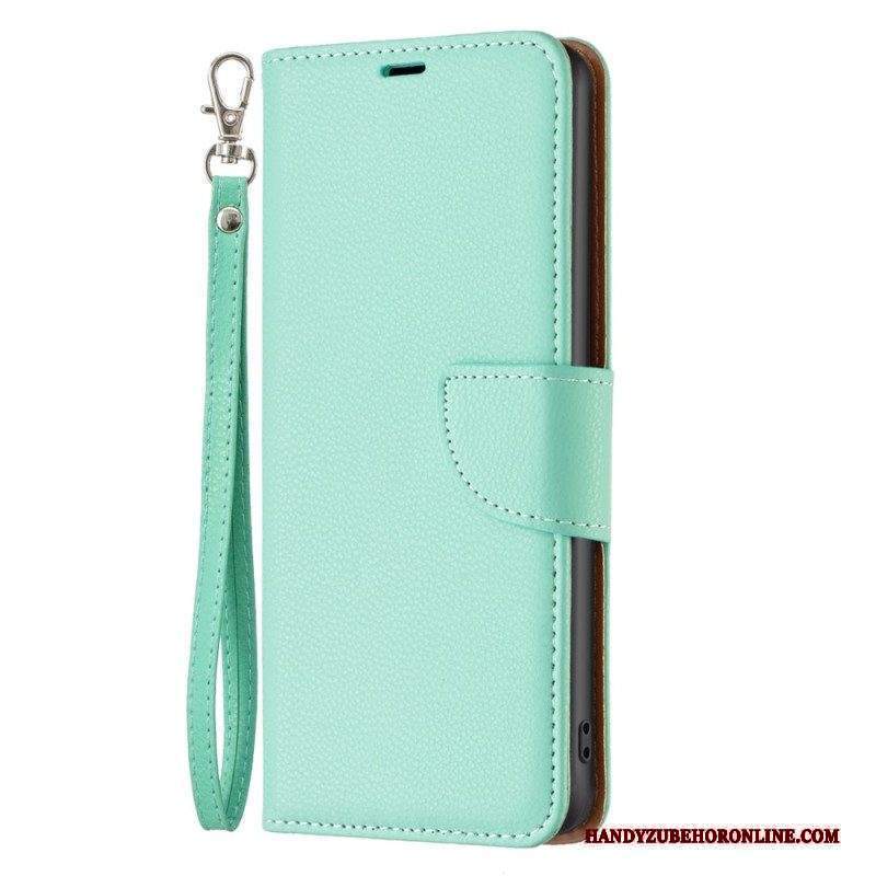 Folio Cover Xiaomi 12T / 12T Pro Strappy Litchi Stile In Pelle