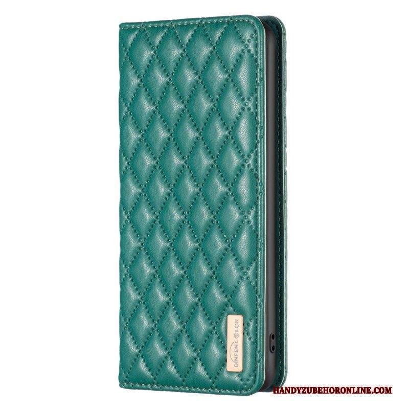 Folio Cover Xiaomi 13 Custodia in pelle Binfen Colore Stile Trapuntato