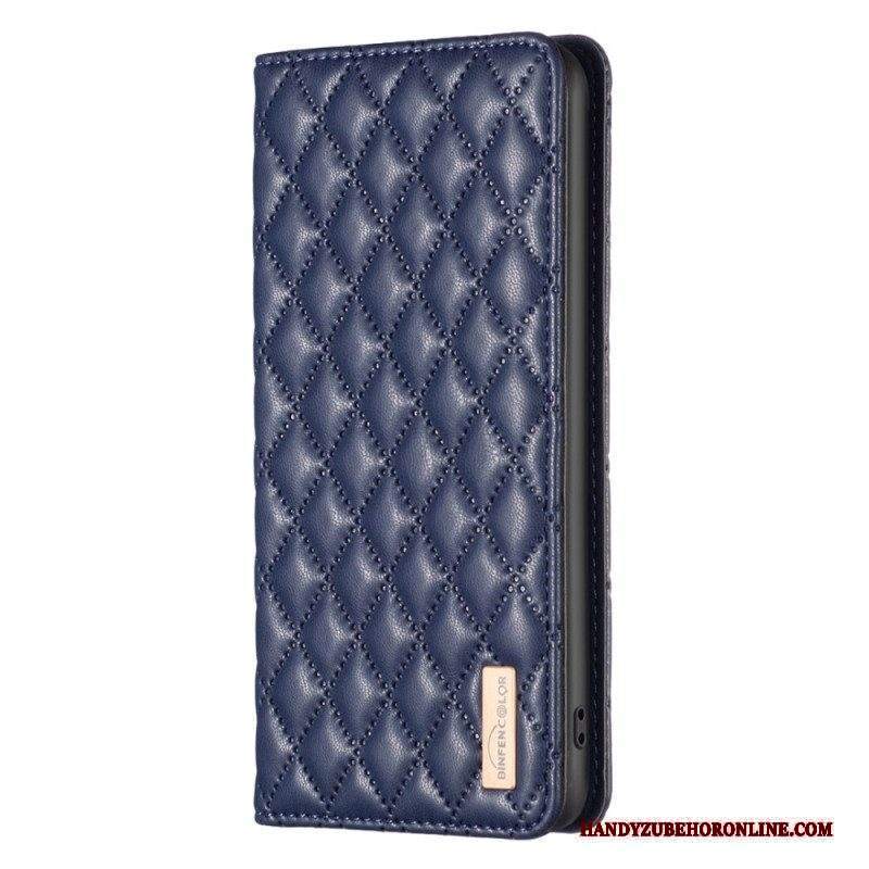 Folio Cover Xiaomi 13 Custodia in pelle Binfen Colore Stile Trapuntato