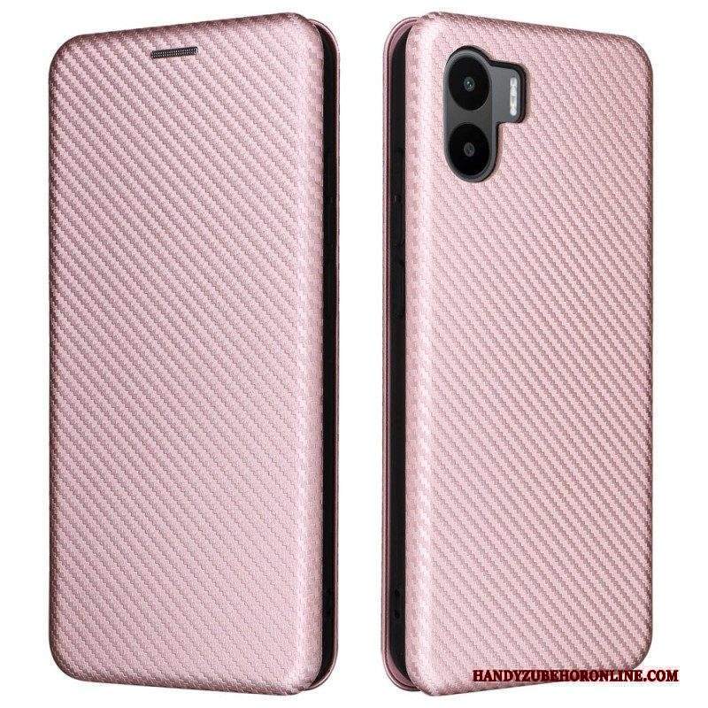 Folio Cover Xiaomi Redmi A1 Custodia in pelle Fibra Di Carbonio