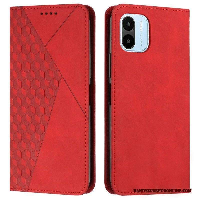 Folio Cover Xiaomi Redmi A1 Custodia in pelle Tocco Di Pelle In Stile Cubico