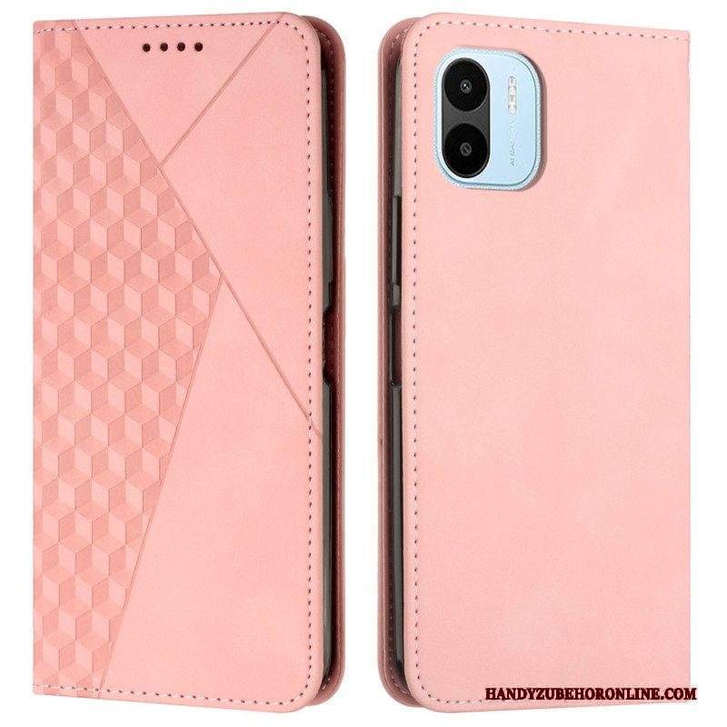 Folio Cover Xiaomi Redmi A1 Custodia in pelle Tocco Di Pelle In Stile Cubico