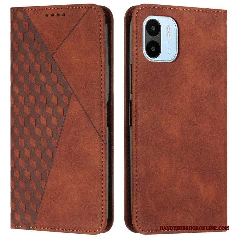 Folio Cover Xiaomi Redmi A1 Custodia in pelle Tocco Di Pelle In Stile Cubico