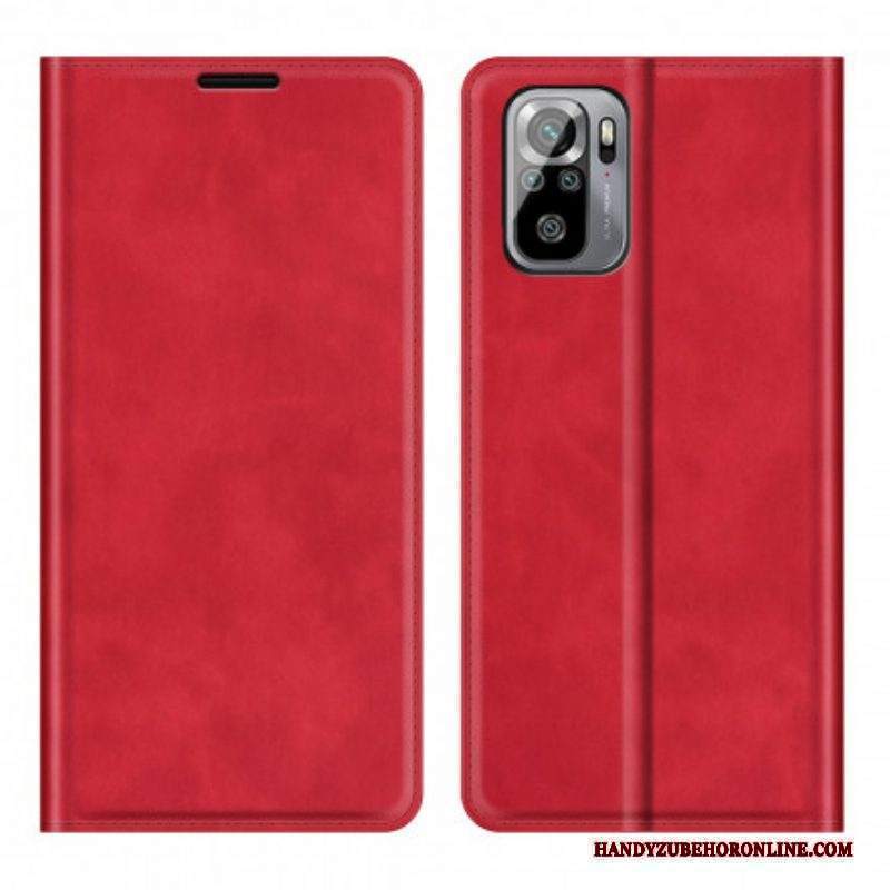 Folio Cover Xiaomi Redmi Note 10 / 10S Custodia in pelle Tocco Di Pelle