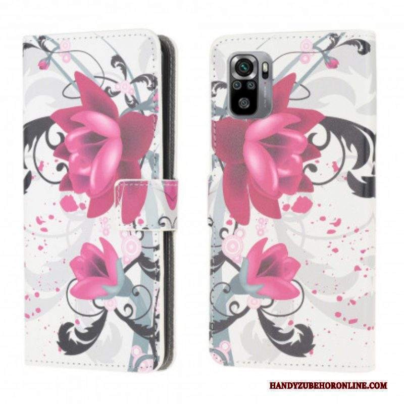 Folio Cover Xiaomi Redmi Note 10 / 10S Fiori Tropicali