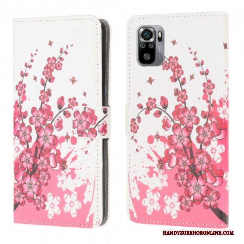 Folio Cover Xiaomi Redmi Note 10 / 10S Fiori Tropicali