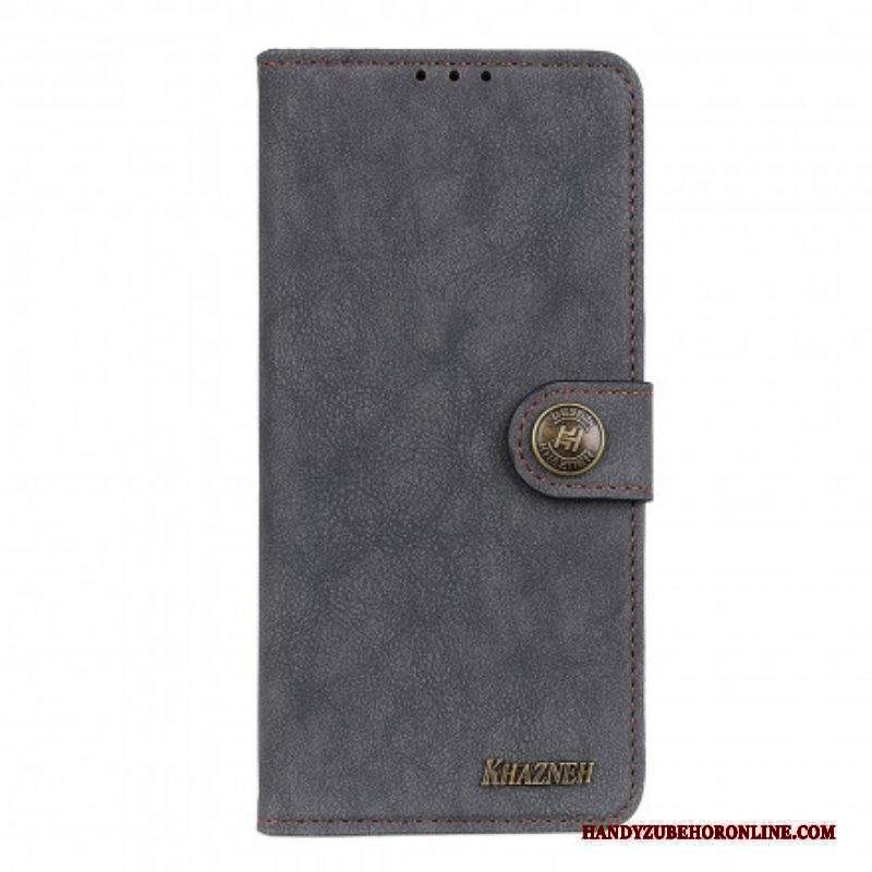 Folio Cover Xiaomi Redmi Note 10 / 10S Khazneh Crosta Di Cuoio Retrò