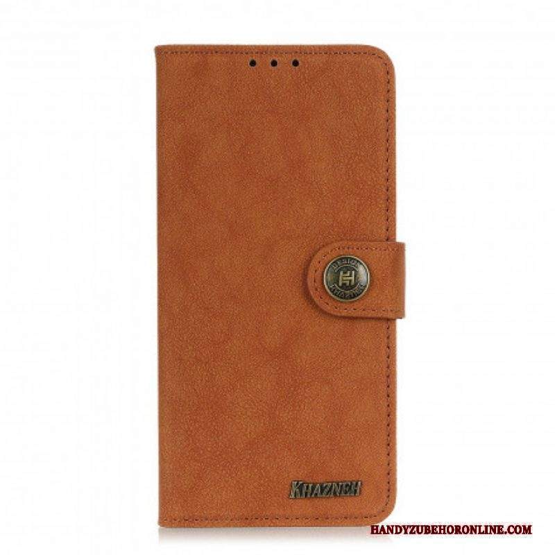 Folio Cover Xiaomi Redmi Note 10 / 10S Khazneh Crosta Di Cuoio Retrò