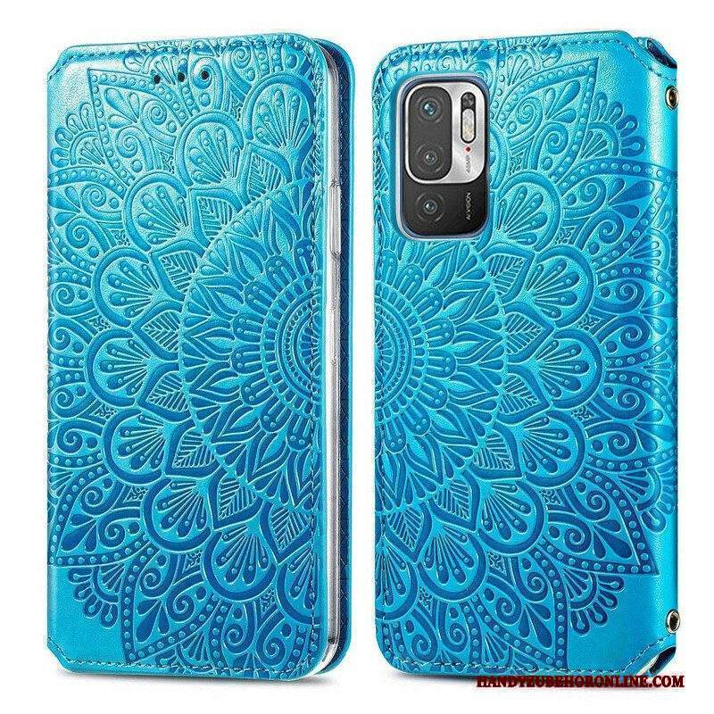 Folio Cover Xiaomi Redmi Note 10 5G Custodia in pelle Mandala