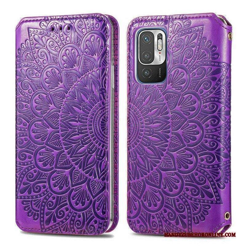 Folio Cover Xiaomi Redmi Note 10 5G Custodia in pelle Mandala