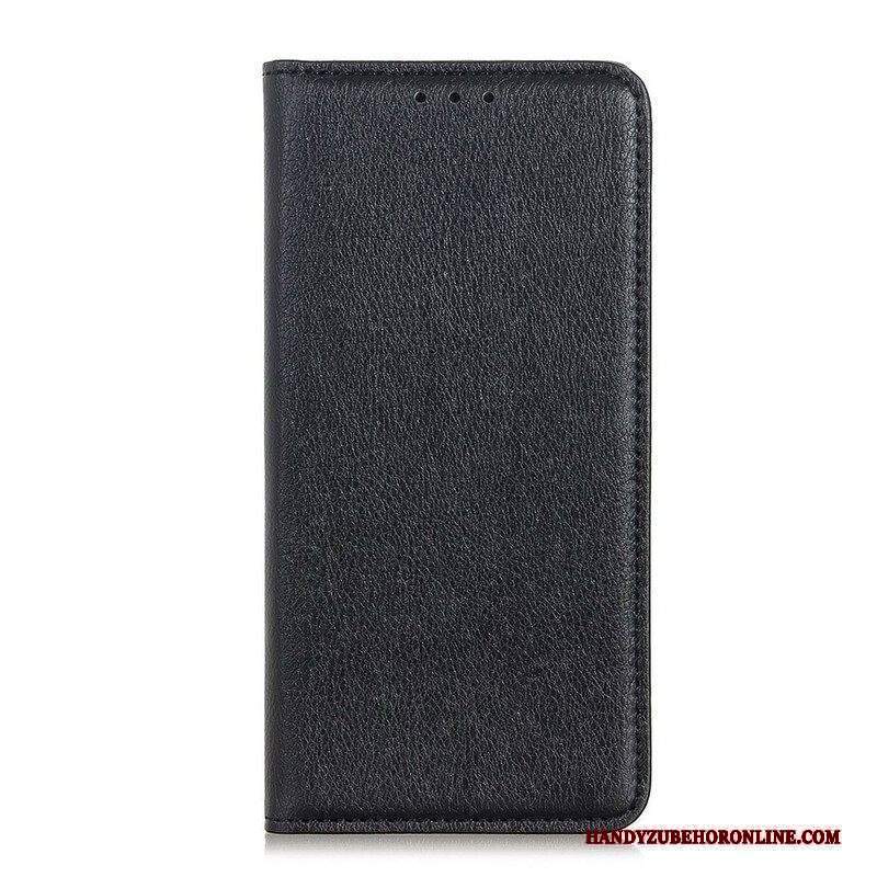 Folio Cover Xiaomi Redmi Note 10 5G Custodia in pelle Trama Di Cuoio Spaccato Di Litchi