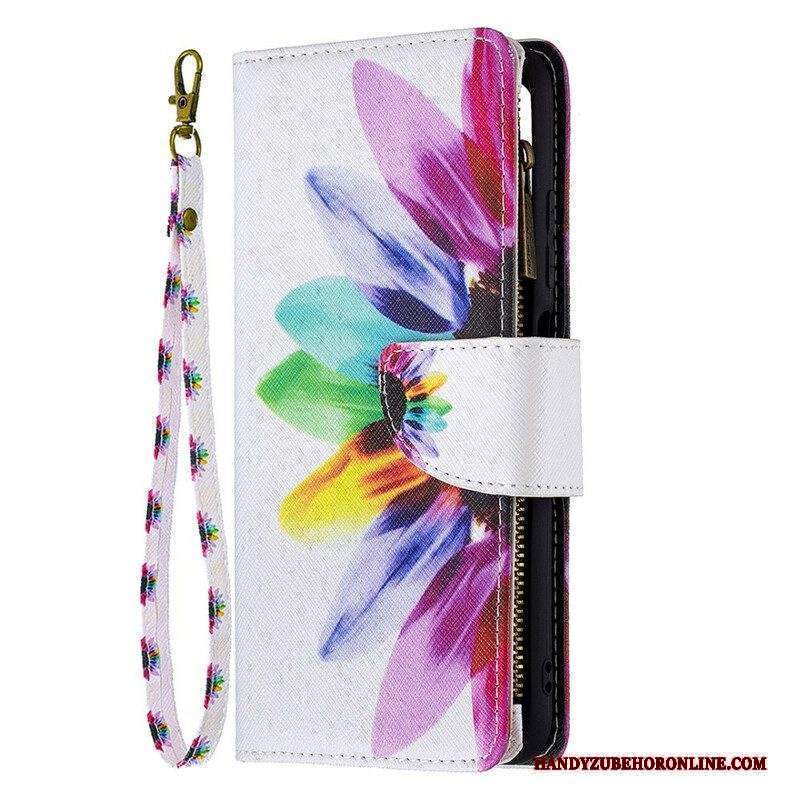 Folio Cover Xiaomi Redmi Note 10 5G Tasca Con Zip A Fiore