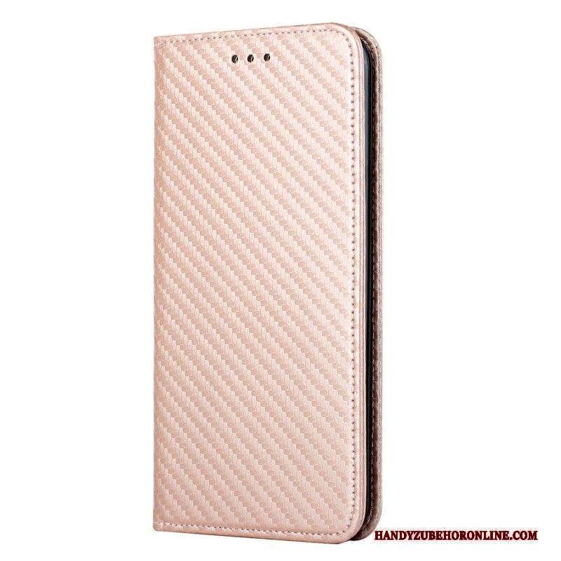 Folio Cover Xiaomi Redmi Note 10 Pro Custodia in pelle Cinturino In Fibra Di Carbonio