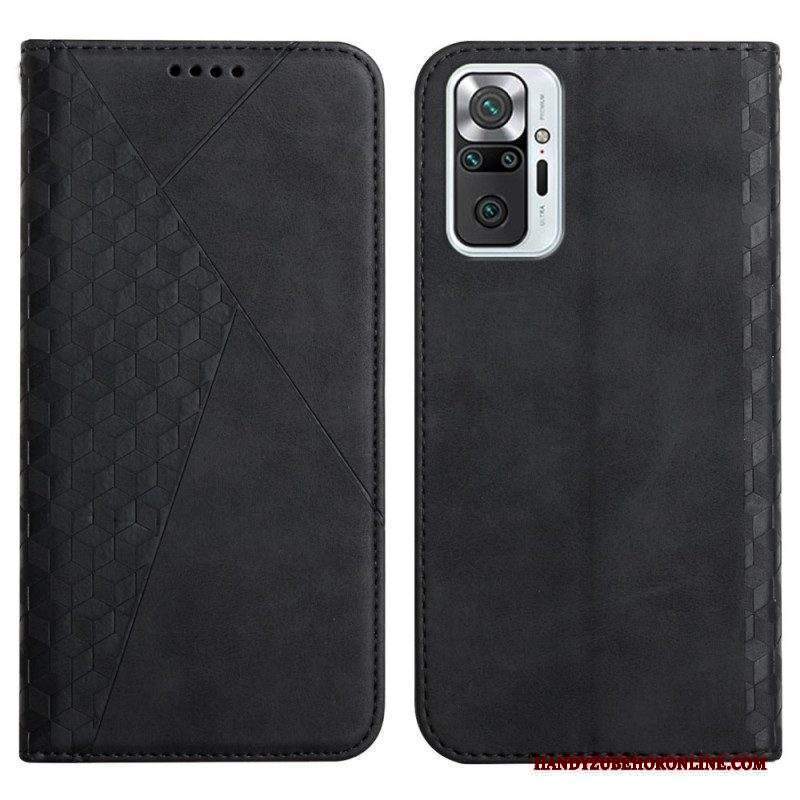 Folio Cover Xiaomi Redmi Note 10 Pro Custodia in pelle Geo Effetto Pelle