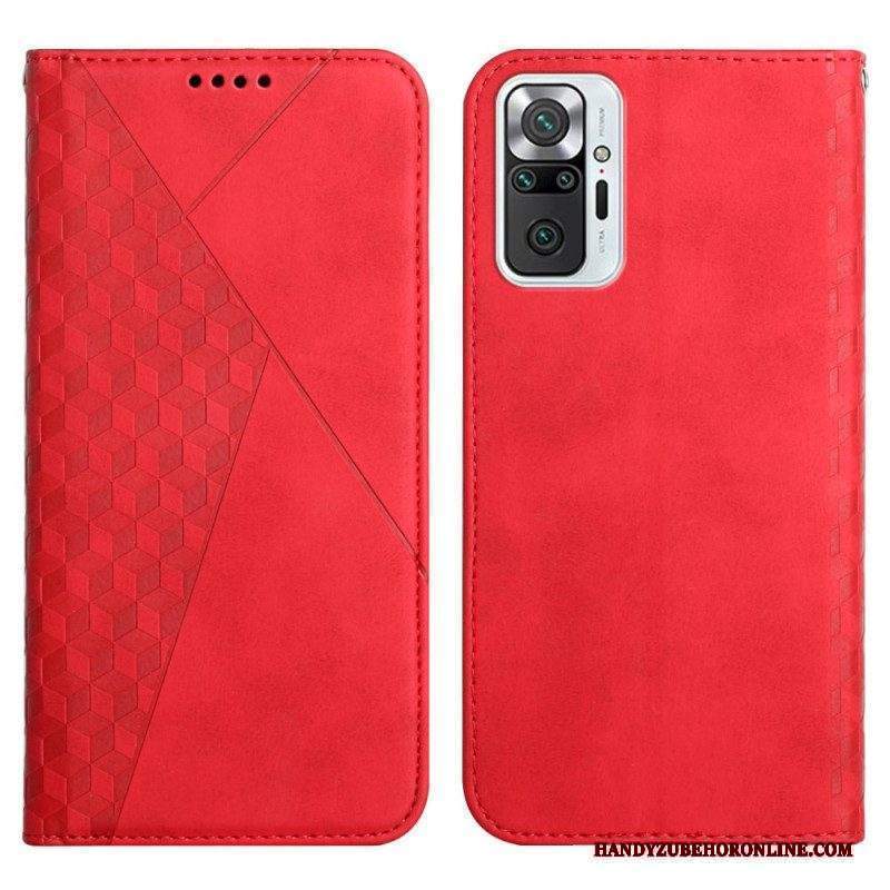 Folio Cover Xiaomi Redmi Note 10 Pro Custodia in pelle Geo Effetto Pelle