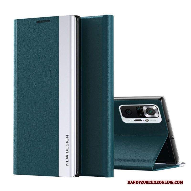 Folio Cover Xiaomi Redmi Note 10 Pro Custodia in pelle Nuovo Design