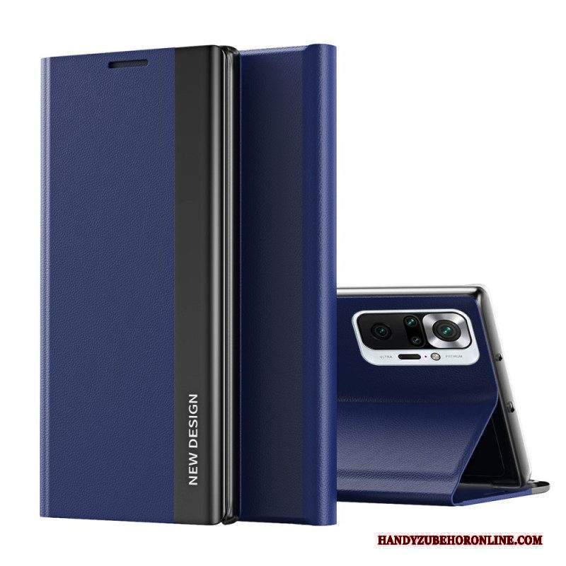 Folio Cover Xiaomi Redmi Note 10 Pro Custodia in pelle Nuovo Design