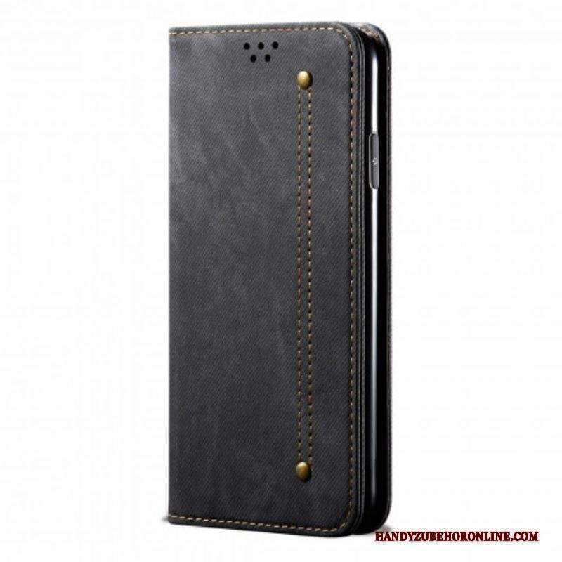 Folio Cover Xiaomi Redmi Note 10 Pro Custodia in pelle Tessuto Denim