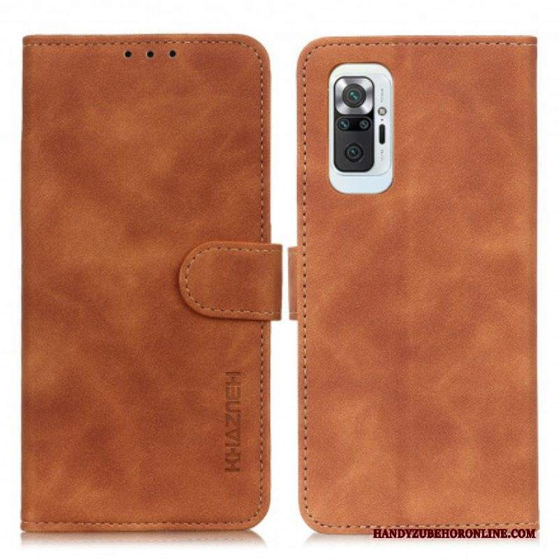 Folio Cover Xiaomi Redmi Note 10 Pro Khazneh Effetto Pelle Vintage