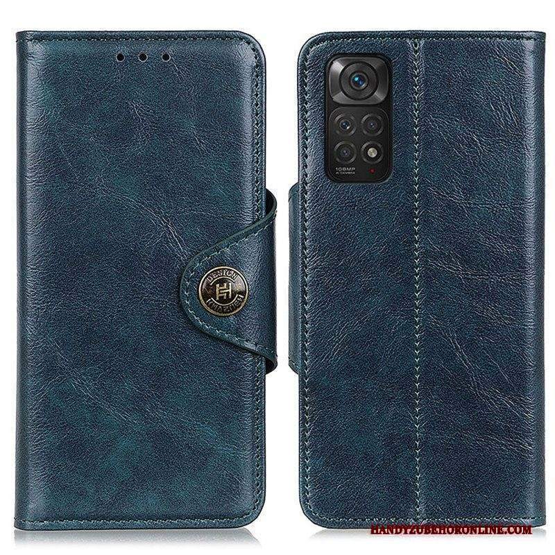 Folio Cover Xiaomi Redmi Note 11 / 11S Bottone In Ecopelle Lucida