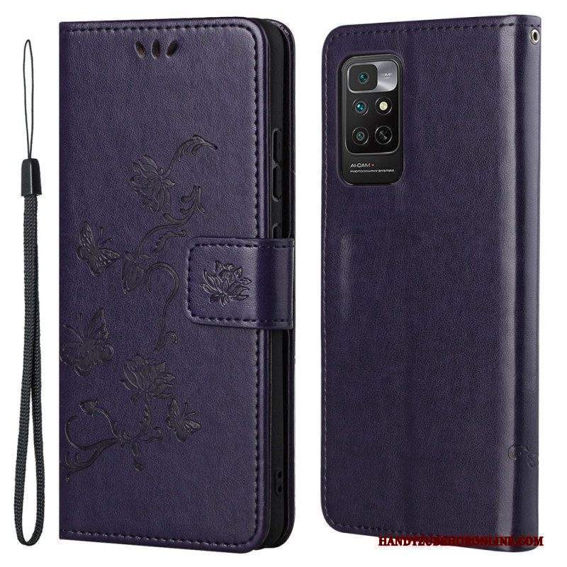 Folio Cover Xiaomi Redmi Note 11 / 11S Cinturino Fiori