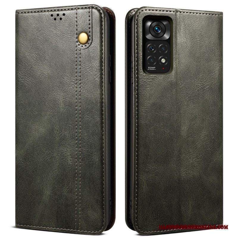 Folio Cover Xiaomi Redmi Note 11 / 11S Custodia in pelle Ecopelle Cerata