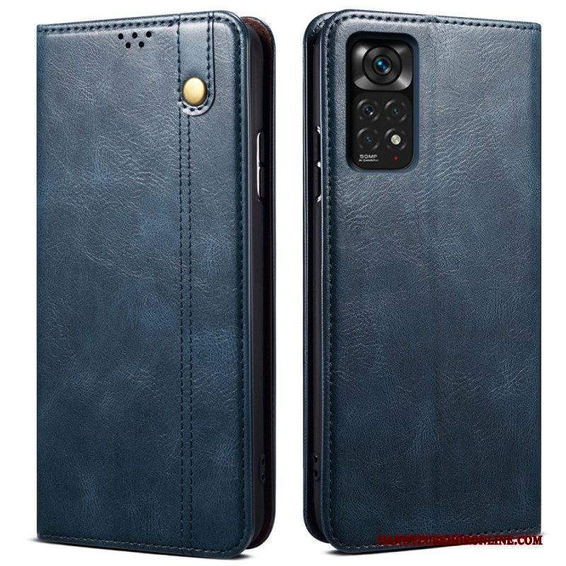 Folio Cover Xiaomi Redmi Note 11 / 11S Custodia in pelle Ecopelle Cerata