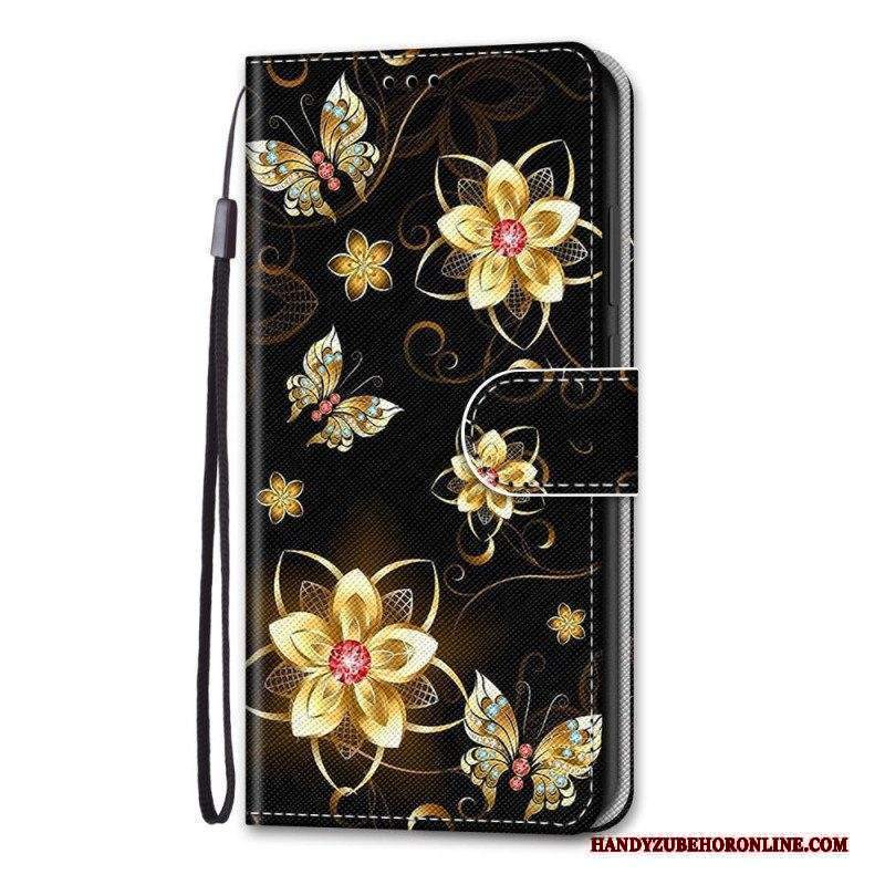 Folio Cover Xiaomi Redmi Note 11 Pro Plus 5G Cinturino Fiori