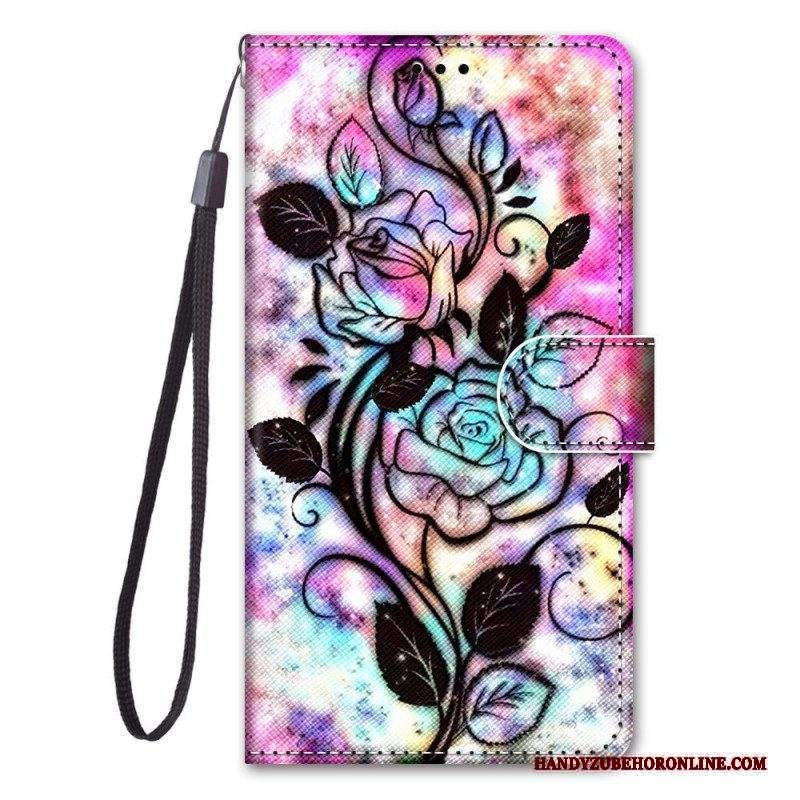 Folio Cover Xiaomi Redmi Note 11 Pro Plus 5G Cinturino Fiori