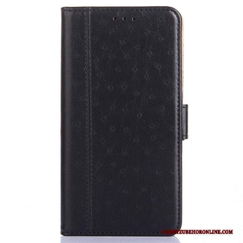 Folio Cover Xiaomi Redmi Note 11 Pro Plus 5G Struttura Della Pelle Di Struzzo