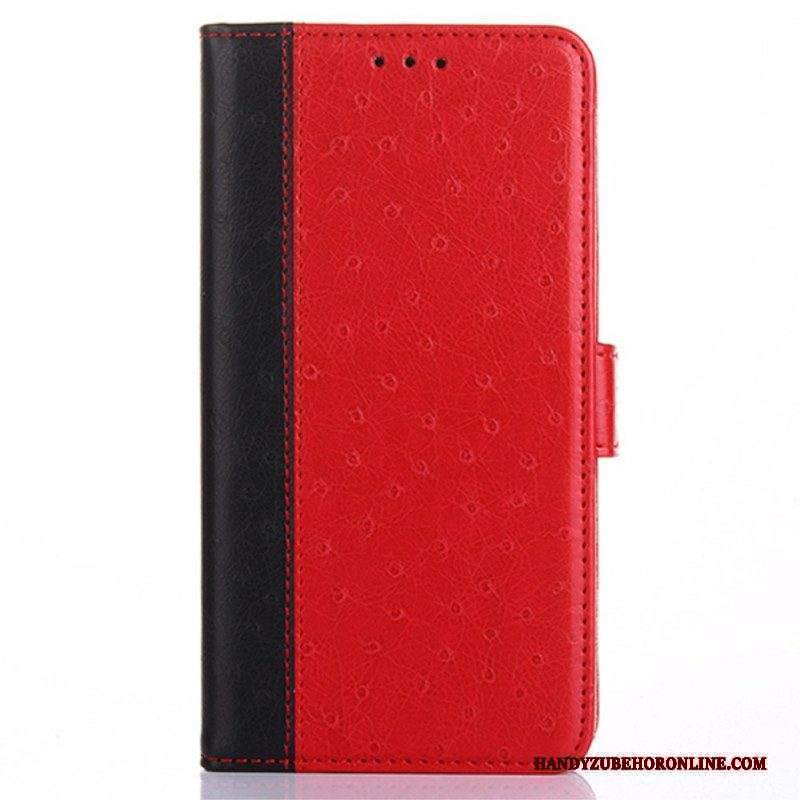 Folio Cover Xiaomi Redmi Note 11 Pro Plus 5G Struttura Della Pelle Di Struzzo