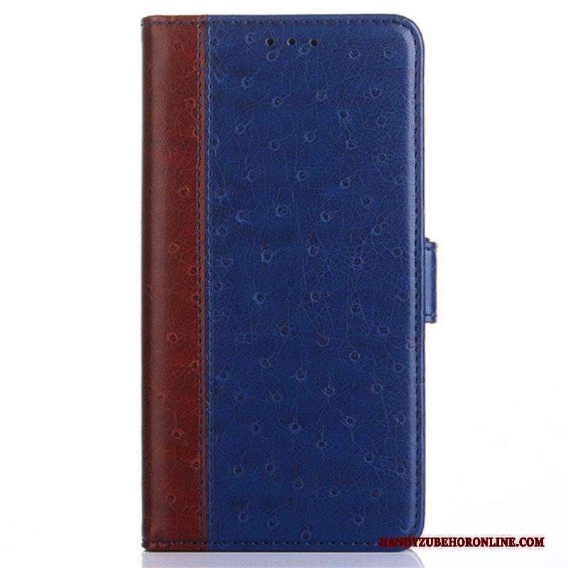 Folio Cover Xiaomi Redmi Note 11 Pro Plus 5G Struttura Della Pelle Di Struzzo