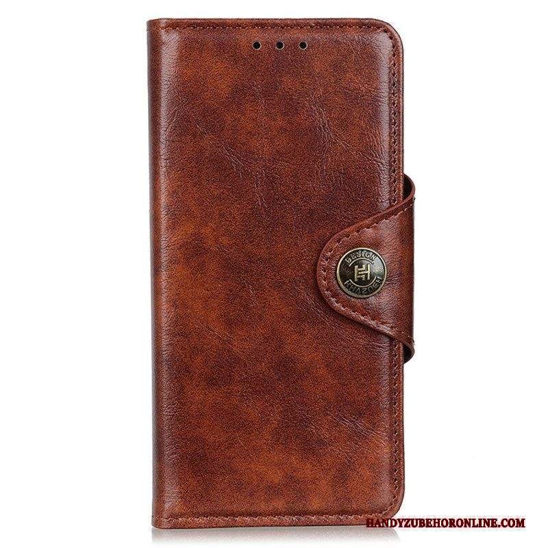 Folio Cover Xiaomi Redmi Note 12 4G Bottone Khazneh In Finta Pelle Verniciata