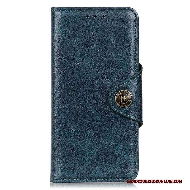 Folio Cover Xiaomi Redmi Note 12 4G Bottone Khazneh In Finta Pelle Verniciata