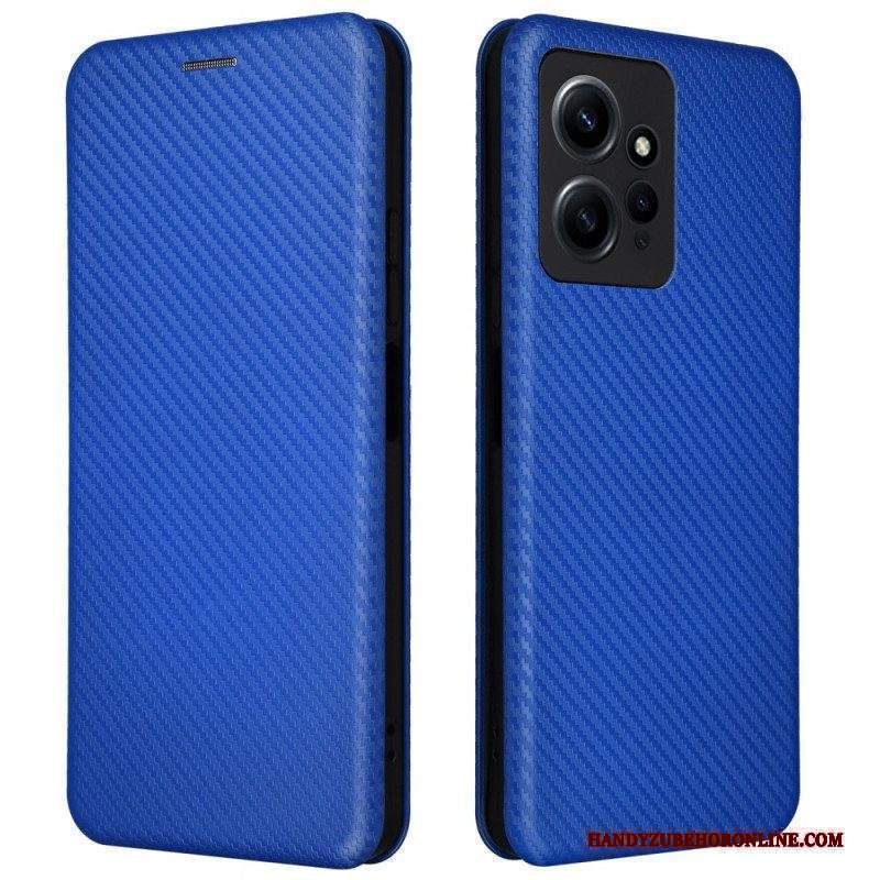 Folio Cover Xiaomi Redmi Note 12 4G Custodia in pelle Fibra Di Carbonio